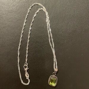 TRADED-Sterling Silver Necklace with Peridot Pendant